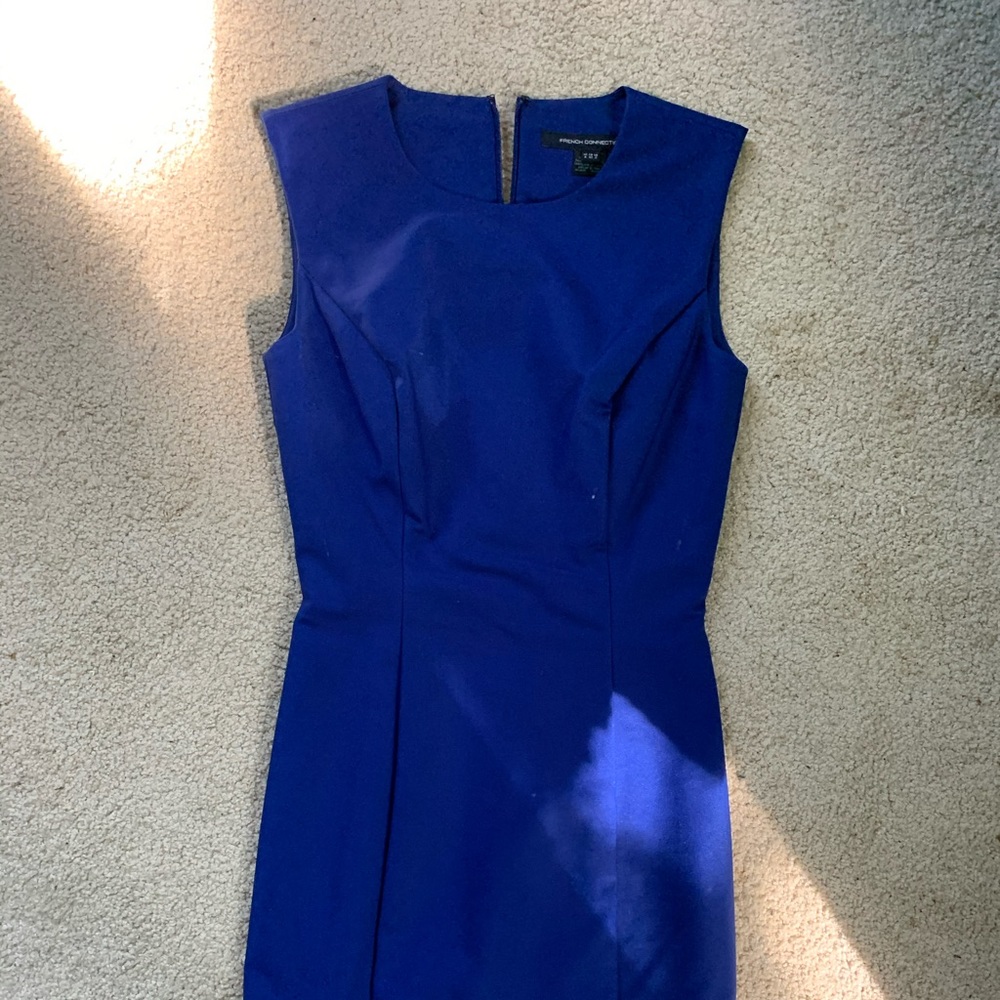 French Connection Fitted A-Line Fitted blue dress